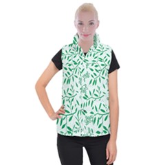 Leaves Foliage Green Wallpaper Women s Button Up Vest by Wegoenart