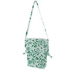 Leaves Foliage Green Wallpaper Folding Shoulder Bag