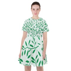 Leaves Foliage Green Wallpaper Sailor Dress by Wegoenart