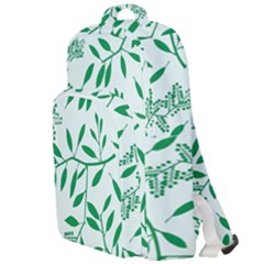 Leaves Foliage Green Wallpaper Double Compartment Backpack