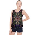 Fractal Detail Elements Pattern Bubble Hem Chiffon Tank Top View1