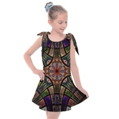 Fractal Detail Elements Pattern Kids  Tie Up Tunic Dress by Wegoenart