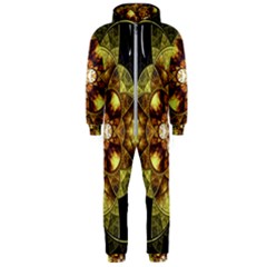 Fractal Yellow Gold Decorative Hooded Jumpsuit (men)  by Wegoenart