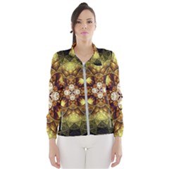 Fractal Yellow Gold Decorative Windbreaker (women) by Wegoenart