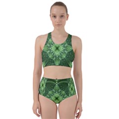 Fractal Green St Patrick S Day Racer Back Bikini Set by Wegoenart