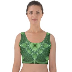 Fractal Green St Patrick S Day Velvet Crop Top by Wegoenart