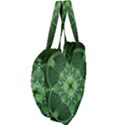 Fractal Green St Patrick S Day Giant Heart Shaped Tote View4