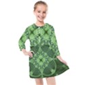 Fractal Green St Patrick S Day Kids  Quarter Sleeve Shirt Dress View1