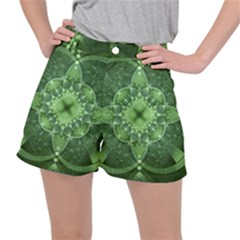 Fractal Green St Patrick S Day Stretch Ripstop Shorts by Wegoenart