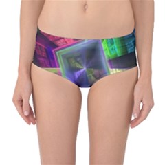 Perspective Technology Fractal Mid-waist Bikini Bottoms by Wegoenart