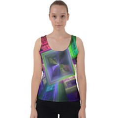 Perspective Technology Fractal Velvet Tank Top by Wegoenart