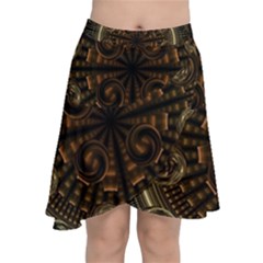 Fractal Circle Globes Geometric Chiffon Wrap Front Skirt by Wegoenart