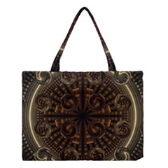 Fractal Circle Globes Geometric Medium Tote Bag by Wegoenart