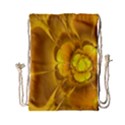 Fractal Yellow Flower Floral Drawstring Bag (Small) View1