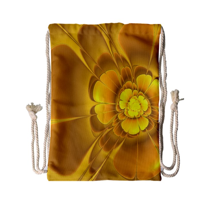 Fractal Yellow Flower Floral Drawstring Bag (Small)