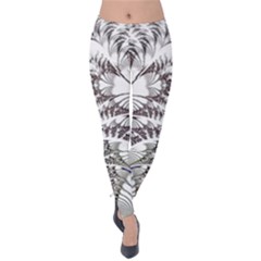 Fractal Delicate Intricate Velvet Leggings by Wegoenart