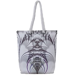 Fractal Delicate Intricate Full Print Rope Handle Tote (small) by Wegoenart