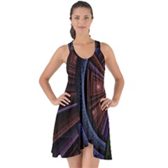 Fractal Circle Pattern Curve Show Some Back Chiffon Dress by Wegoenart