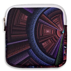 Fractal Circle Pattern Curve Mini Square Pouch by Wegoenart