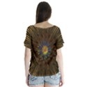 Fractal Golden Spiral Geometry V-Neck Flutter Sleeve Top View2