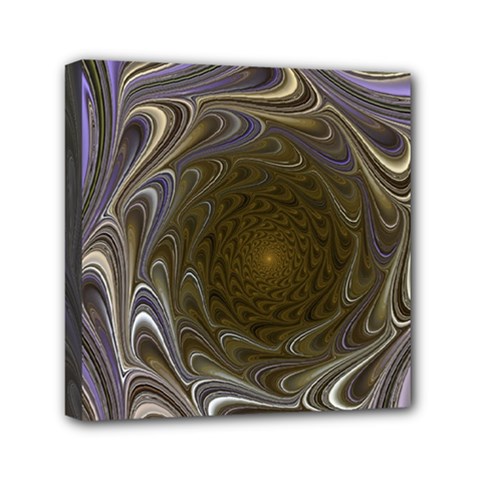 Fractal Waves Whirls Modern Mini Canvas 6  X 6  (stretched) by Wegoenart