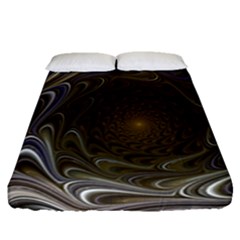 Fractal Waves Whirls Modern Fitted Sheet (queen Size) by Wegoenart