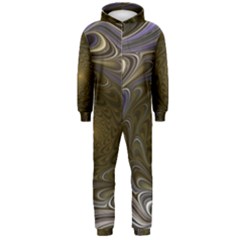 Fractal Waves Whirls Modern Hooded Jumpsuit (men)  by Wegoenart