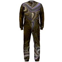 Fractal Waves Whirls Modern Onepiece Jumpsuit (men)  by Wegoenart