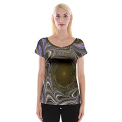 Fractal Waves Whirls Modern Cap Sleeve Top by Wegoenart