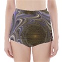 Fractal Waves Whirls Modern High-Waisted Bikini Bottoms View1