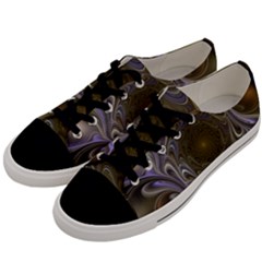 Fractal Waves Whirls Modern Men s Low Top Canvas Sneakers by Wegoenart