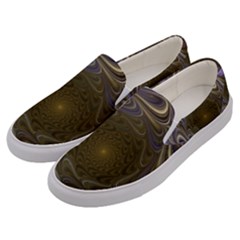 Fractal Waves Whirls Modern Men s Canvas Slip Ons by Wegoenart