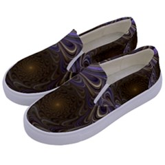 Fractal Waves Whirls Modern Kids  Canvas Slip Ons by Wegoenart