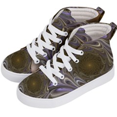 Fractal Waves Whirls Modern Kid s Hi-top Skate Sneakers by Wegoenart