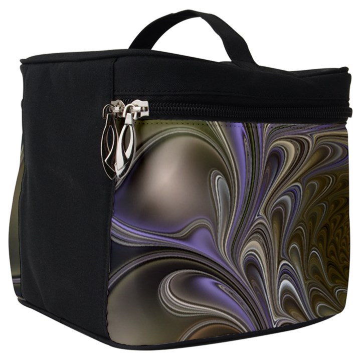 Fractal Waves Whirls Modern Make Up Travel Bag (Big)