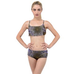 Fractal Waves Whirls Modern Layered Top Bikini Set by Wegoenart