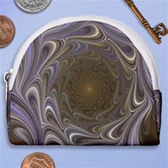 Fractal Waves Whirls Modern Horseshoe Style Canvas Pouch by Wegoenart