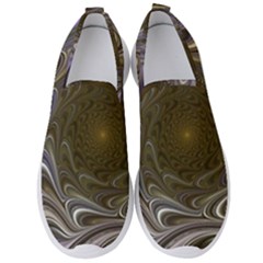 Fractal Waves Whirls Modern Men s Slip On Sneakers by Wegoenart