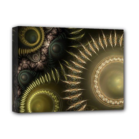 Fractal Steampunk Gears Fantasy Deluxe Canvas 16  X 12  (stretched)  by Wegoenart