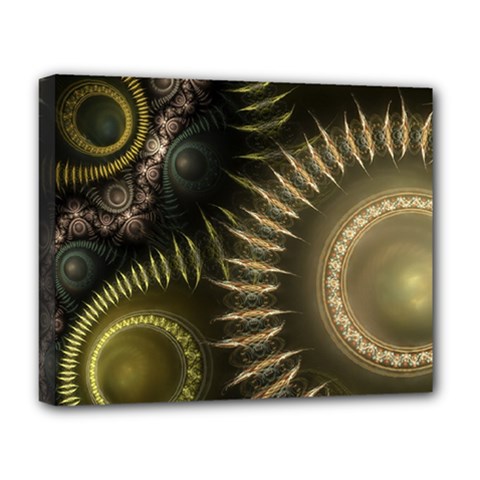 Fractal Steampunk Gears Fantasy Deluxe Canvas 20  X 16  (stretched) by Wegoenart