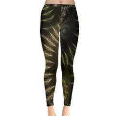 Fractal Steampunk Gears Fantasy Inside Out Leggings by Wegoenart