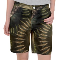 Fractal Steampunk Gears Fantasy Pocket Shorts by Wegoenart