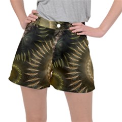 Fractal Steampunk Gears Fantasy Stretch Ripstop Shorts by Wegoenart