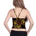 Fractal Floral Gold Golden Spaghetti Strap Bra Top View2