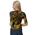 Fractal Floral Gold Golden Quarter Sleeve Raglan Tee View2