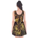 Fractal Floral Gold Golden Scoop Neck Skater Dress View2