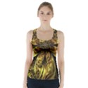 Fractal Floral Gold Golden Racer Back Sports Top View1