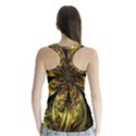 Fractal Floral Gold Golden Racer Back Sports Top View2