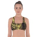 Fractal Floral Gold Golden Cross Back Sports Bra View1