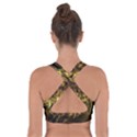 Fractal Floral Gold Golden Cross Back Sports Bra View2